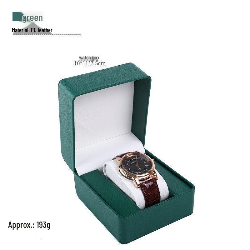 Frosted PU Flip-Top Watch and Jewelry Storage Box