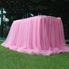 Tulle Table Skirt Elastic Mesh Tulle Tableware Tablecloth For Holiday Party Table Skirt Baby Shower Wedding Party Decor 100x75cm