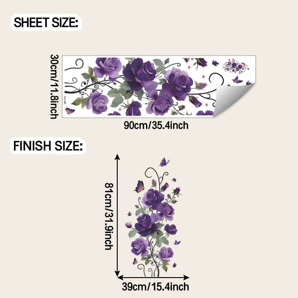 

Фиолетовая Цветочная Лиана Настенное Украшение для Прихожей и Украшения Домашнего Интерьера Наклейка на Стену