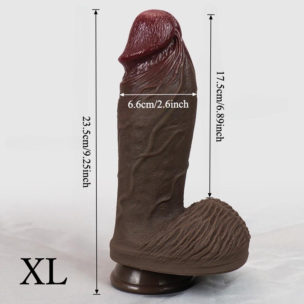 Realistic Silicone Dildo with Suction Cup – 4 Sizes Available (Up To 9.25 Inch), Soft Liquid Silicone, Non-Electric Adult Toy for Women & Men