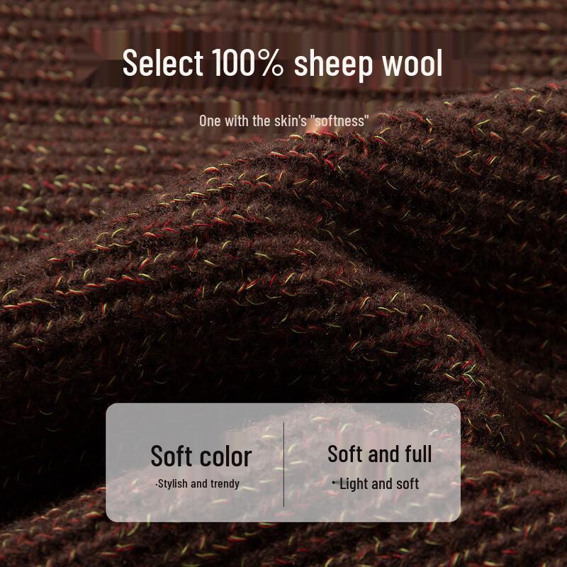 TUHUANG Women's 2025 A/W Pure Wool Thickened Ribbed V-Neck Cardigan Sweater