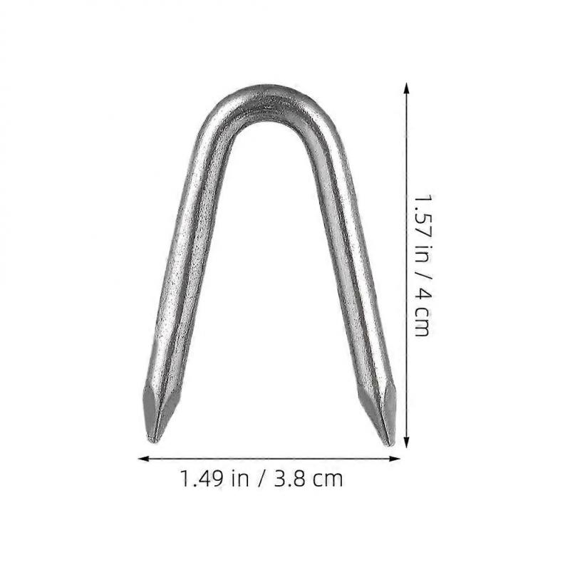Riding Staples for Wire Mesh Fencing Securing 1 Bag Silver Iron Nails