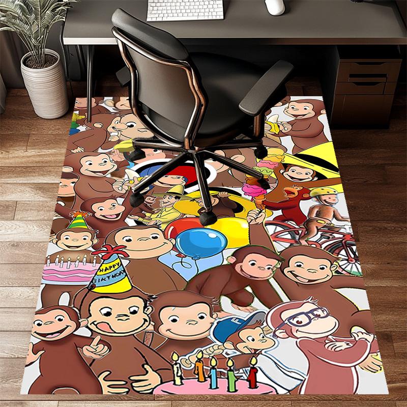 1pc Curious George Design Printed Area Rug Carpet for Bedroom Living Room Home Decor Rugs Mat Non Slip Mat Rug for Bedside
