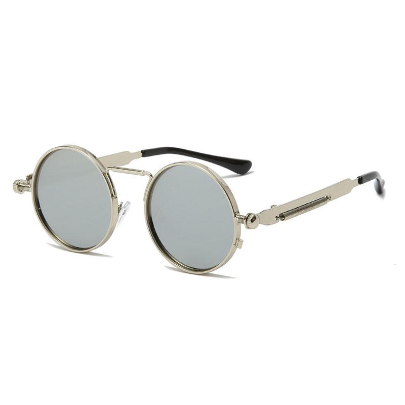 Classic New Punk Sunglasses Women Anti-Reflective Mirror Round Metal Sun Glasses Vintage Men Driving Glasses UV400