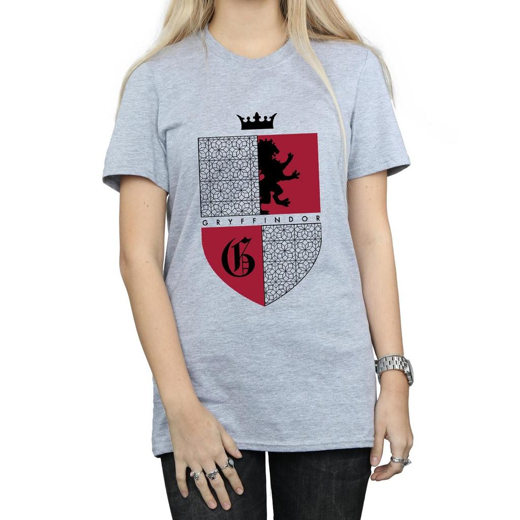 Harry Potter Womens/Ladies Gryffindor Shield Cotton Boyfriend T-Shirt