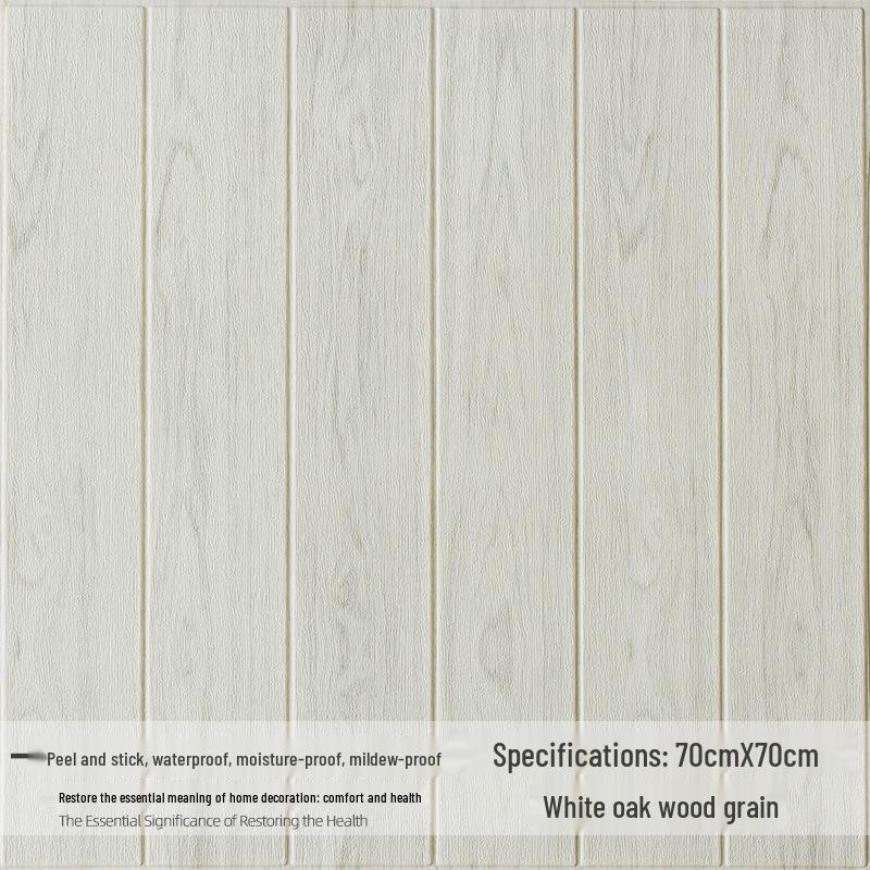 Adesivo da Parete 3D Effetto Legno: Pannello in Schiuma Morbido e Impermeabile per Decorazione di Soffitto e Parete del Soggiorno