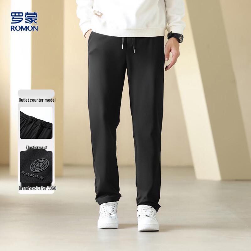 Romon Men s Elastic Straight-Leg Casual Pants L