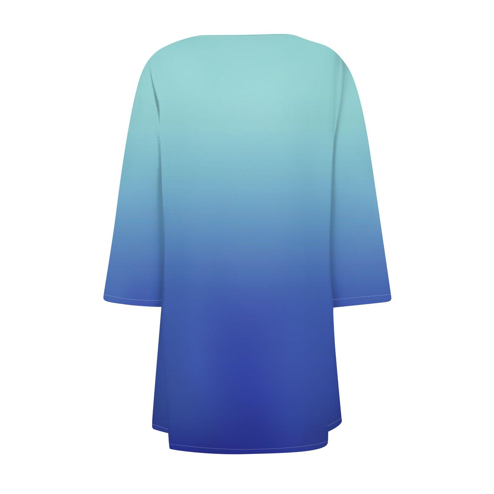 Женский кардиган неправильной формы с градиентным принтом и рукавами три четверти — фото 4