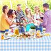 Rectangular Red Plaid Disposable Plastic Tablecloth, Waterproof Oilproof Table Cover for Outdoor Picnic, Kitchen, Holiday & Birthday Party Decoration