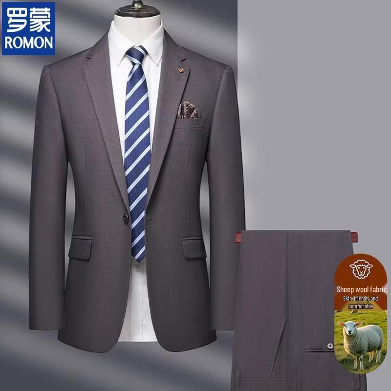 Romon Men s Wool Blend Slim Fit Suit 195/56