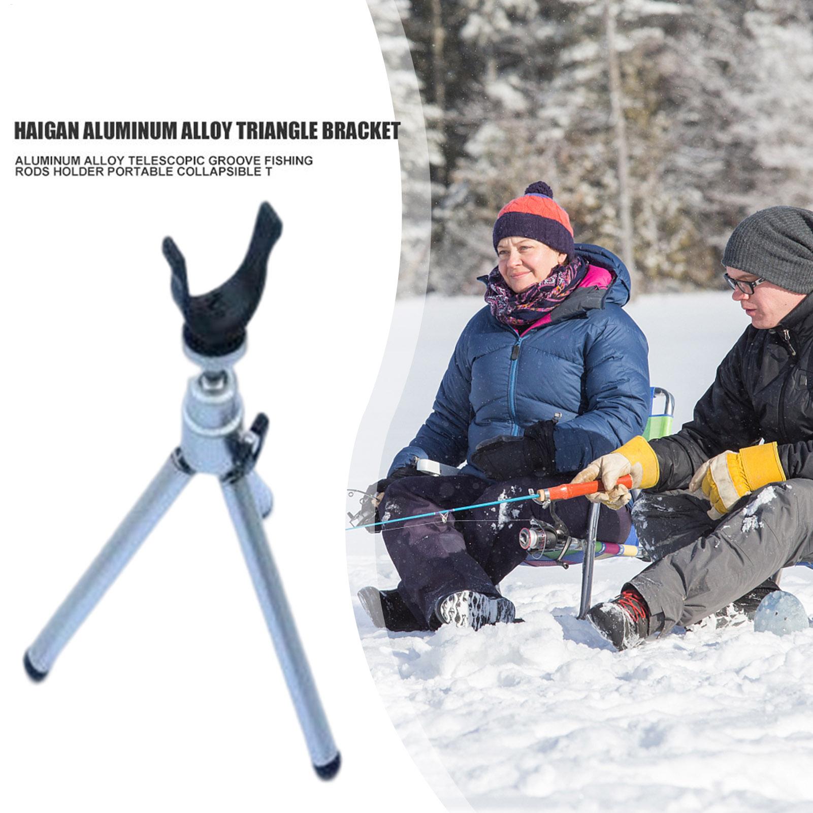 Supporti per canne da ghiaccio invernali Supporto per canne da pesca Treppiede telescopico Strumenti pieghevoli bianco