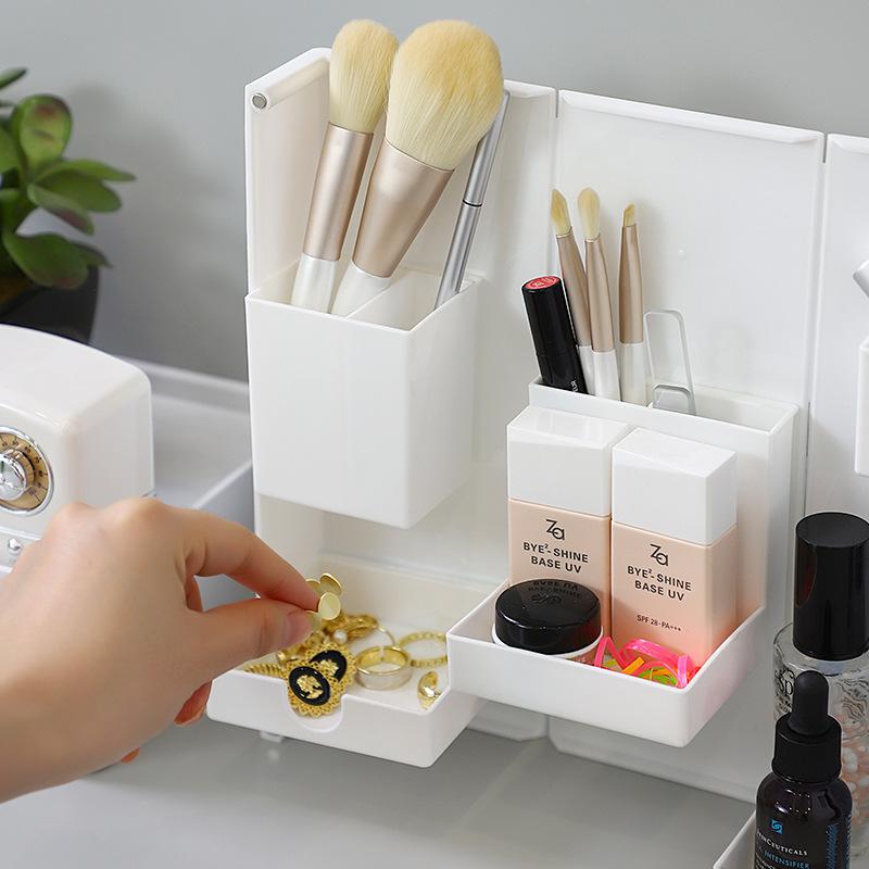 Folding And Standing  Desktop Multifunctional Magnetic Opening And Closing Plastic Pencil Case Office Pencil Case Cosmetic Case