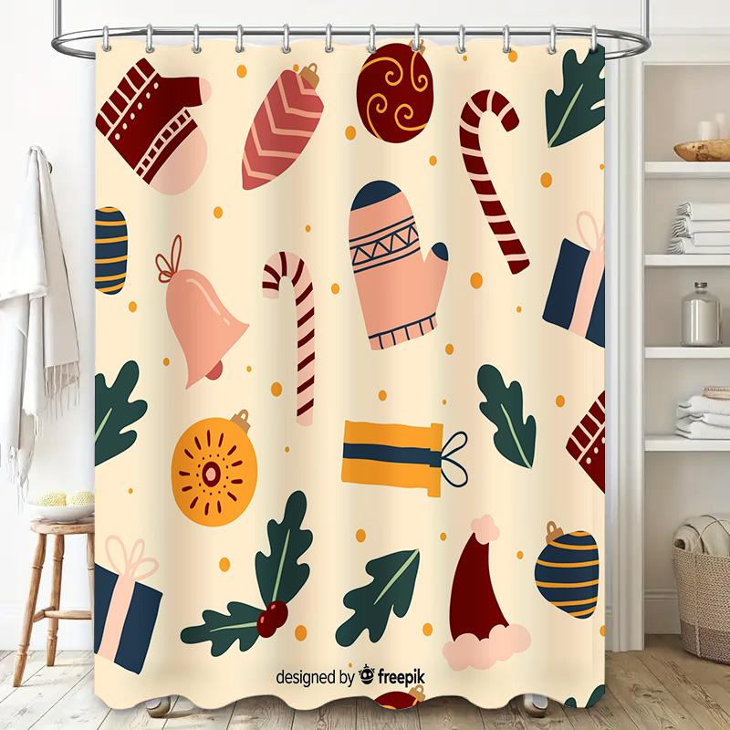 Delightful Holiday Shower Curtainfestive Christmas Decorations For Your Bathroom Perfect Gift Idea For Her!