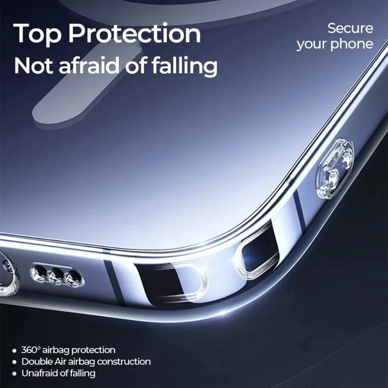 For Magsafe Original Transparent Silicone Case For iPhone 17 16 15 14 13 12 11 Pro Max Plus Phone Magnetic Wireless Charge Cover