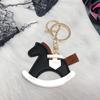 Keychain Imitation Leather Shaking Horse Design Key Chain Pendant Lightweight Key Holder