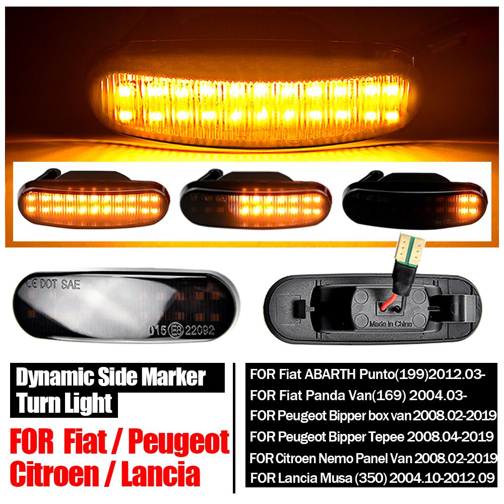 Dynamic Car LED Side Marker Light Turn Signal Lamp For Fiat Panda Punto Evo Stilo Qubo Peugeot Citroen Lancia Musa(350)