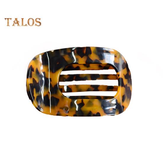 Haarklammer für Damen, flach, runde Form, starker Griff, biegbare Zähne, gebogenes Design, Haarspange am Hinterkopf, großer Clip, Haar-Accessoire