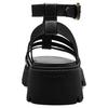 Coach Leather 3D C Logo Thick Sole Open Toe Buckle Comfortable Design Roman Sandals Women sandals Black CAR70-BLK