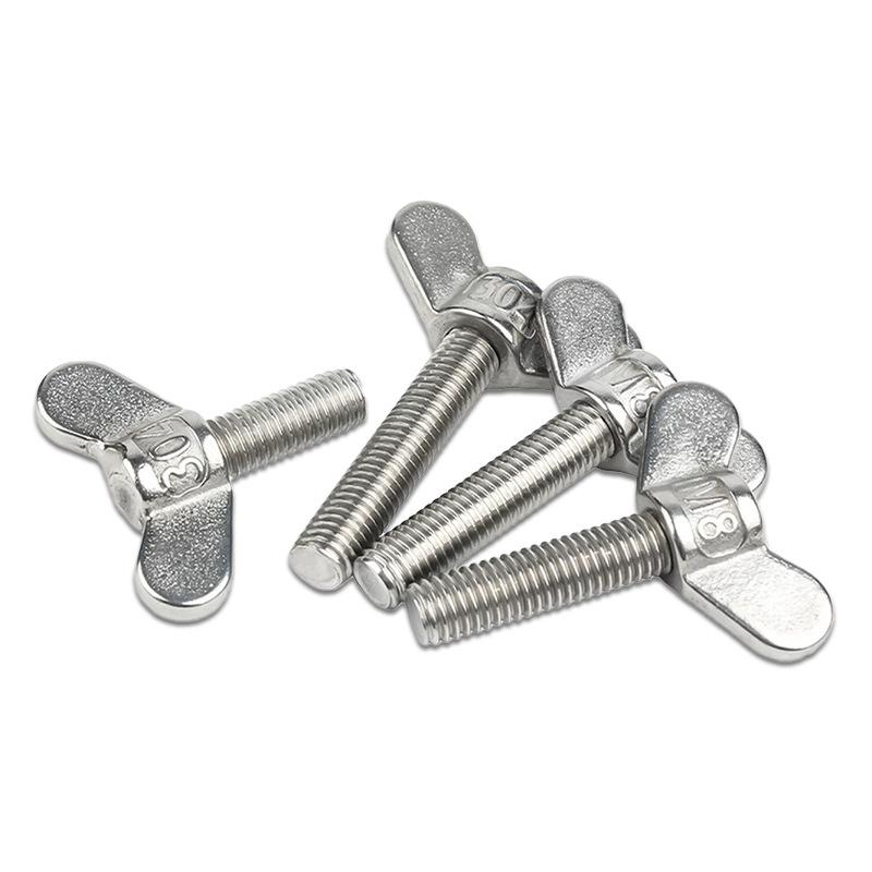 Galvanized Yuanbao Butterfly Screw, Hand-Tightened Zinc Carbon Steel, Horn Head, Thread M4/M6/M8.