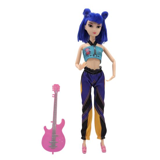 3Pcs Kpop Hunter Girl Doll with Guitar Accessories Animated Movie Character Collectible Toy Movable Joints Girl Action Figure Decoration Ornament