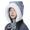 Cute Plush Knitted Hat with Cat Ears Big Head Circumference  Face Showing Small Colorful Thick Woolen Contrasting Color Ear Protection Hat