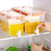 Clear High Capacity Beverage Dispenser with Airtight Lid Refrigerator Safe Leak Proof Drink Container with Tap