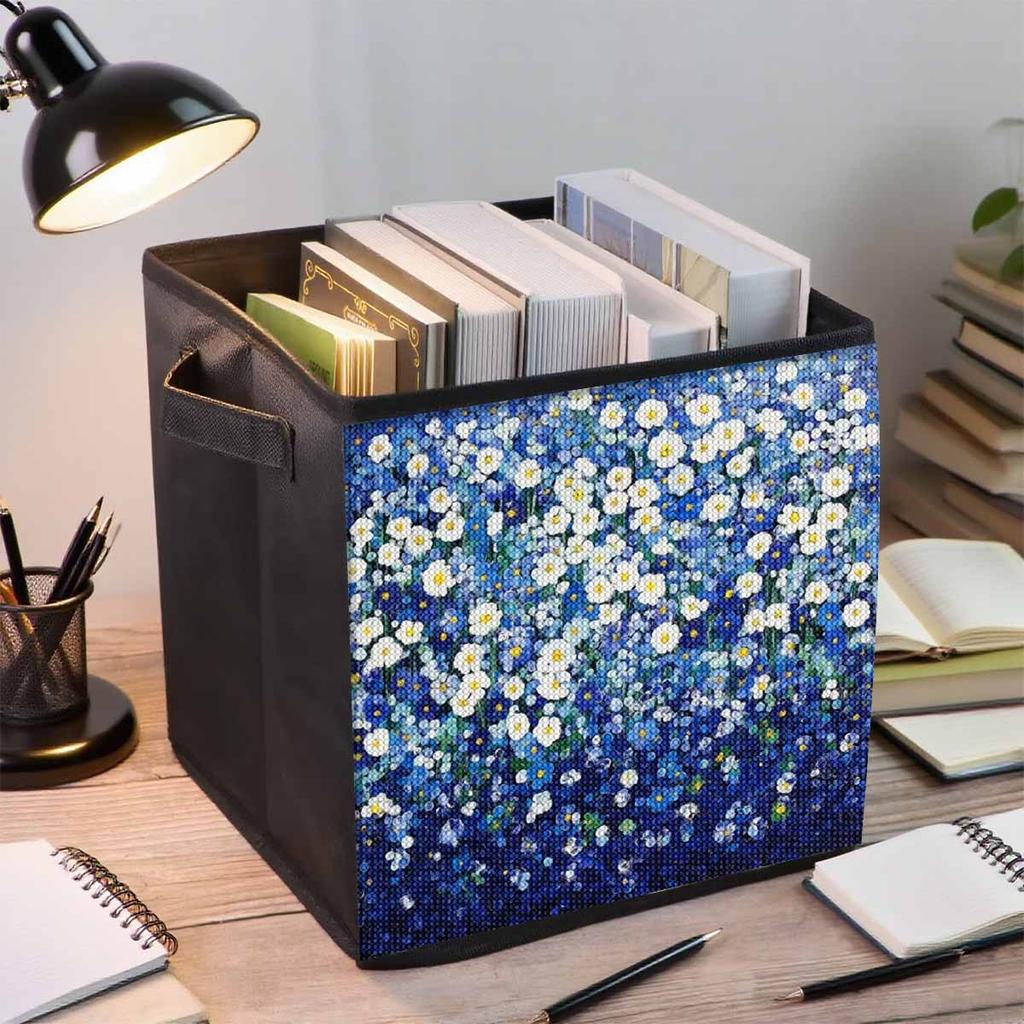 Flower Field 5D Diamond Painting Storage Basket Full Round Drill Mosaic Diamond Embroidery Cross Stitch Kits Home Decor Home Decor