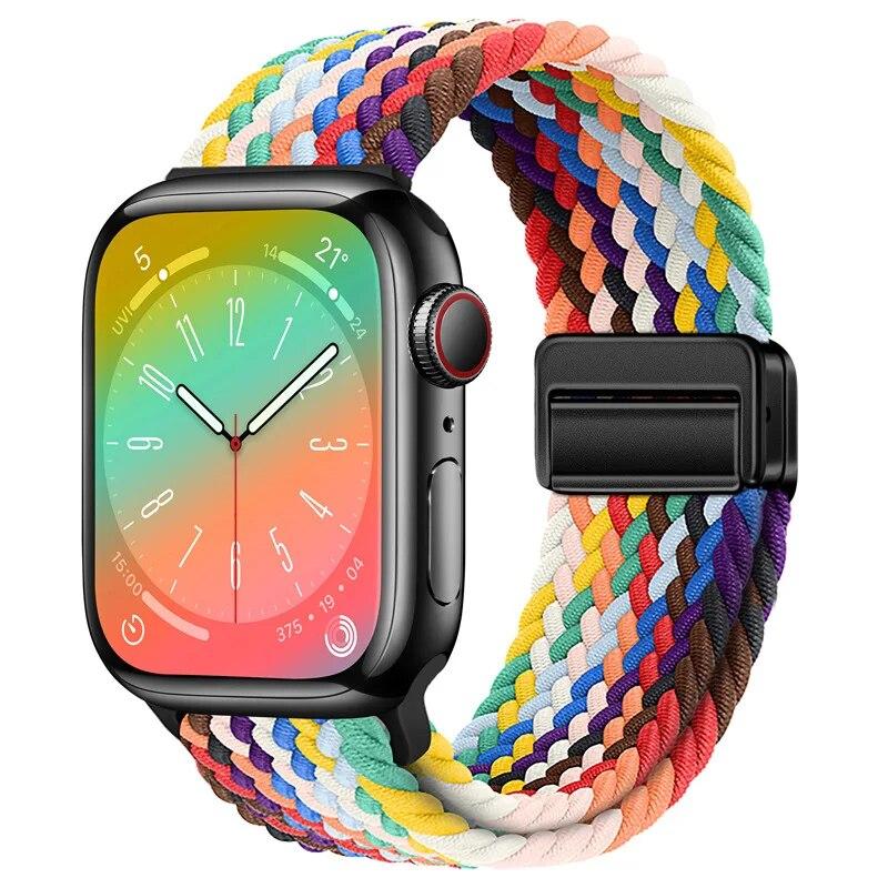 Nylon Strap For Apple Watch 44mm 45mm 49mm 42mm 38mm 40mm 41mm Watchband Bracelet for iWatch Series Ultra 9 8 7 6 5 4 SE 3 Band
