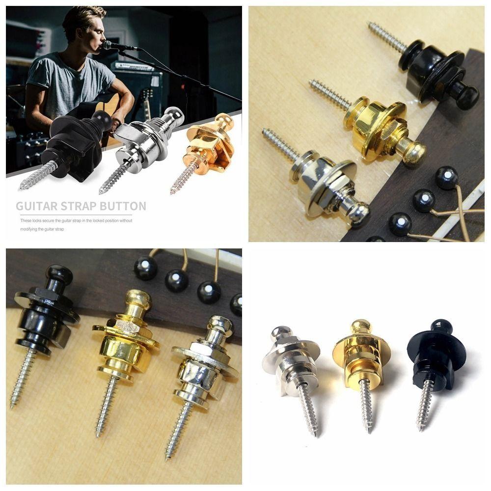 Zinc Zinc Alloy Skidproof Round Head Straplocks Round Head Guitar Strap Button Guitar Accessories