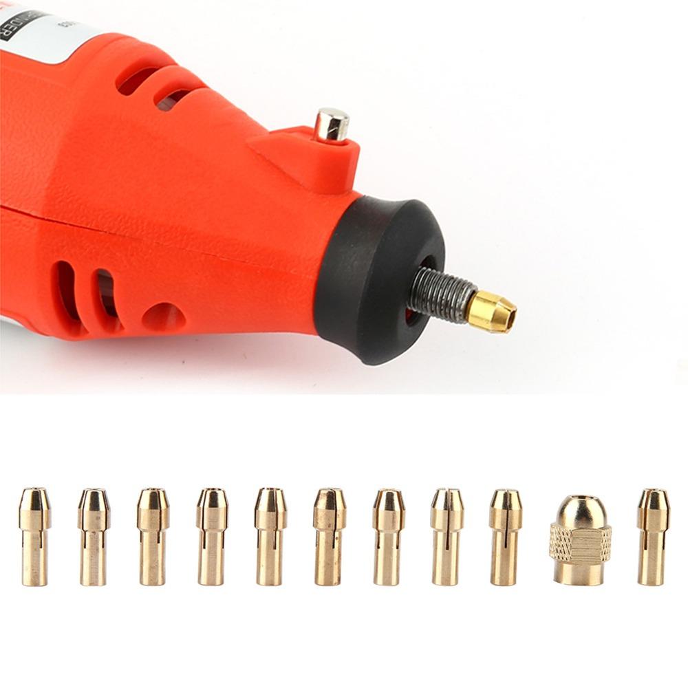 22 PCS Rotary Tool Brass Collet Set 0.5-3.2mm 4.3mm Shank Collet Bit Set Quick Change Drill Chuck Set For Dremel