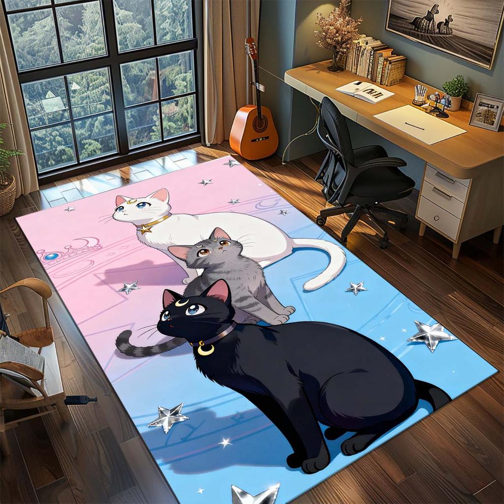 Sailor Moon Anime Rug Carpet Large Area Rug Non Slip Washable Floor Mat Gamer Room Bedroom Home Decor -QJY