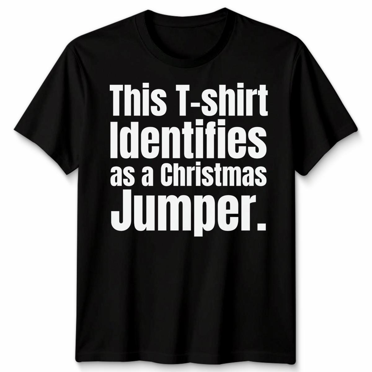 This 100% Cotton T-shirt Mens Tees Top Identifies As A Christmas Mens Womens Jumper Christmas Holidays 2XL