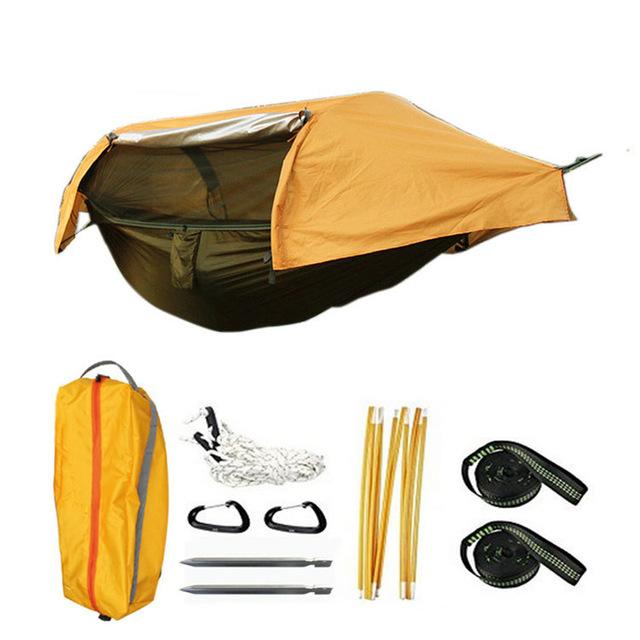 

New Multi-functional insect net waterproof windproof ultralight parachute hammock aerial tent Portable Outdoor Camping 270x140cm оранжевый