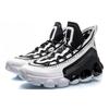 Li Ning Non slip Lightweight Mid top Vintage Basketball Shoes Men's Black White AGBP127-1