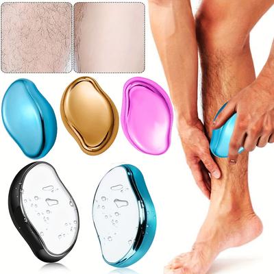 1pc Gomme à cheveux en cristal, épilateur en cristal réutilisable, outil d'épilation d'exfoliation indolore magique portable, gomme à cheveux magique lavable