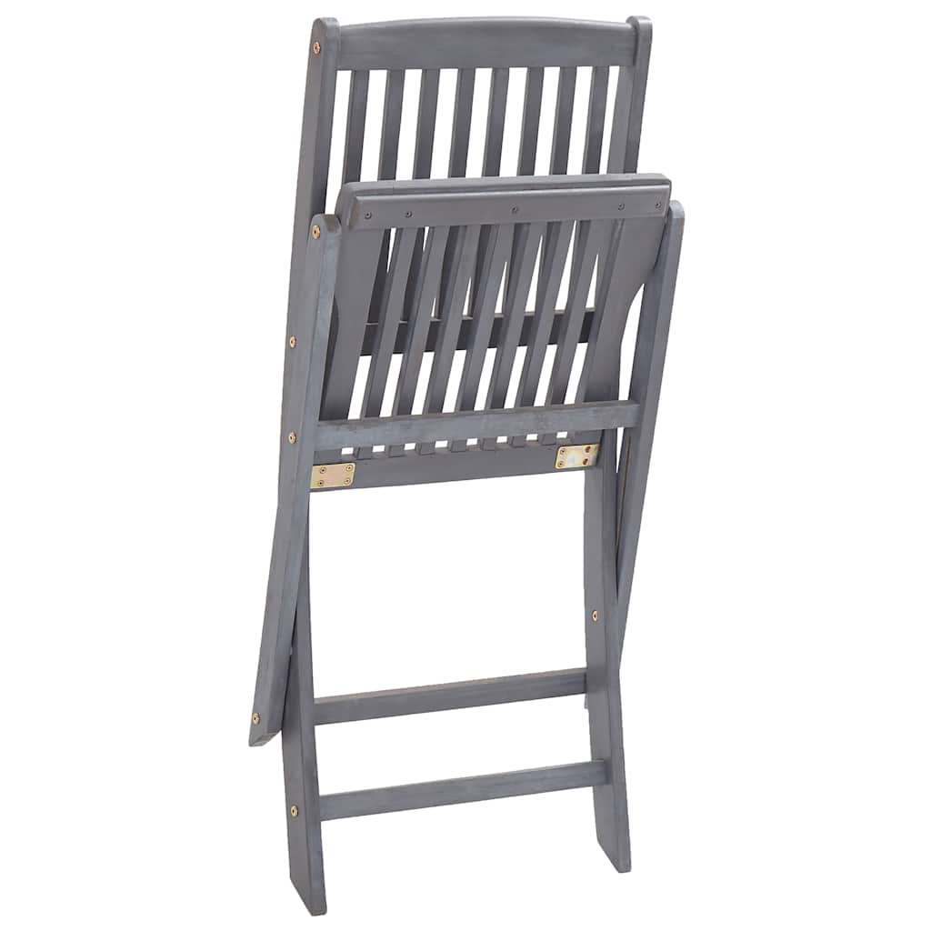 Foldable Garden Chairs 2 Pcs Solid Acacia Wood