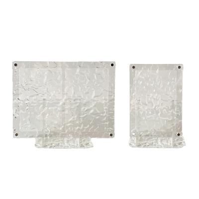 Acrylic Business Card Holders Stand Features Waves Pattern Design High Transparency Professional Environments Office Use