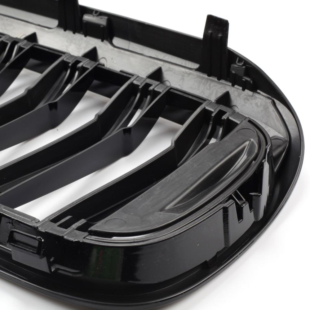 Auto-Frontstoßstangen-Racing-Kühlergrill für BMW 5 Series G30 G31 520i 530i 540i M5 2017-2020 Doppellamellen-Nierengrill Glänzend schwarzer Kühlergrill