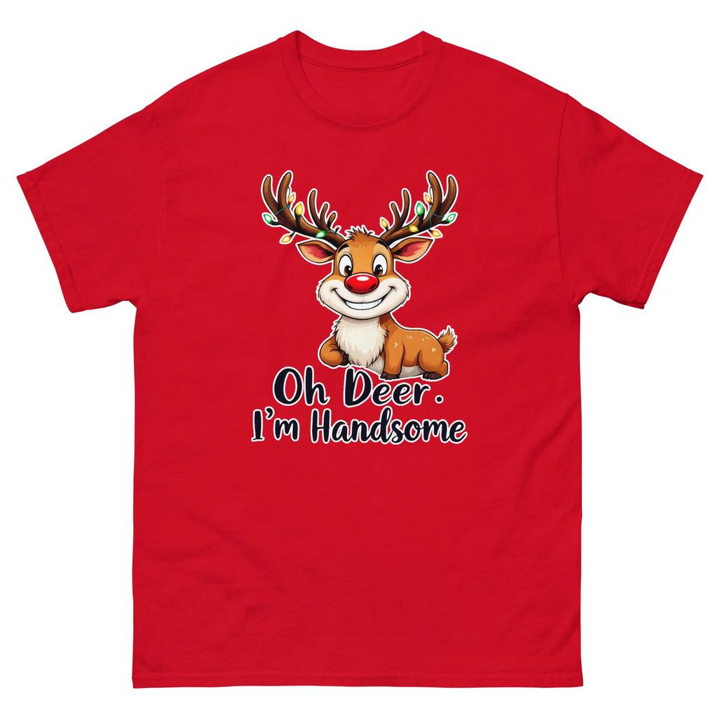 Oh Deer I'm Handsome Christmas Xmas Funny T-Shirt