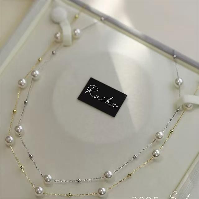 Women's Engagement Wedding Gift Pearl Gypsophila Light Luxury Niche High-End Tassel Collarbone Chain Necklace 2026 New
