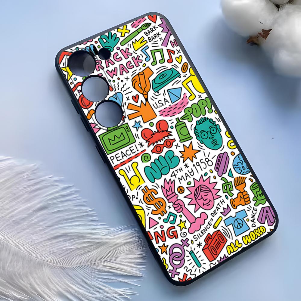 Artist K-H-haring Phone Case For Samsung S25 Ultra S24 S23 S 22 S21 S20 Plus S23 S24 Fe Galaxy A54 A53 A34 A25 A16 A14 A13Cover