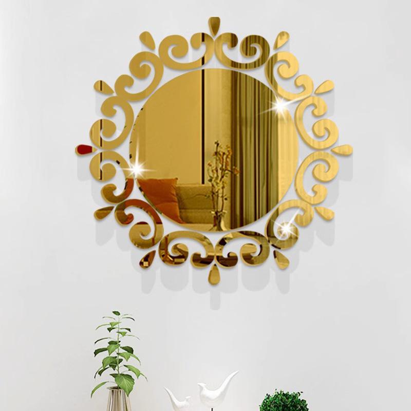 20cm Circular Mirror Wall Sticker Acrylic Mirror Decals Ceiling Decorative Mirror for Room Bathroom Modern Home Decoration