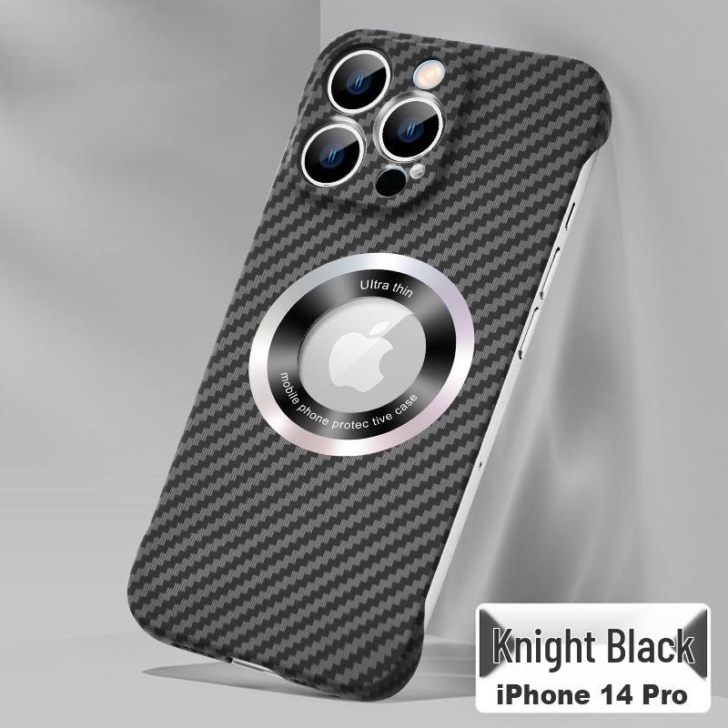 "Carbon Fiber Magnetic Suction Case for iPhone 16 Pro Without Frame, Fits iPhone 12/13"