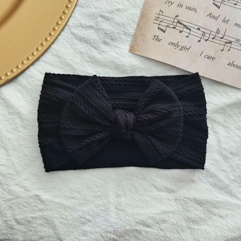Elastic Knotted Headwear Baby Bowknot Headband Wide Band Bow Hair Bands for Baby Girl Infant Headbands Hair Accessories