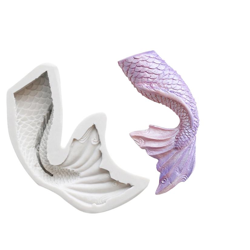 Silikonová forma ocas mořské panny Sugarcraft Forma na sušenky, cupcaky, čokoládu na pečení Fondánové nástroje na zdobení dortů