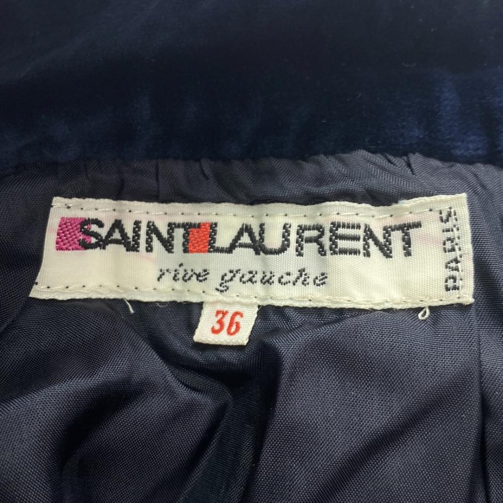 SAINT LAURENT 60s 70s Midi length Velor Pencil skirt Side Zip Old Vintage Women Used