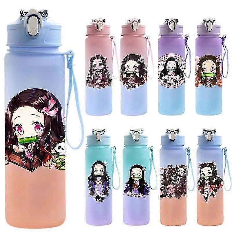 Anime Demon Slayer 750ML Wasserflasche Anime Cartoon Große Kapazität Trinkbecher Tragbar Outdoor Sport Wasserbecher Kindergeschenk!ZZ45