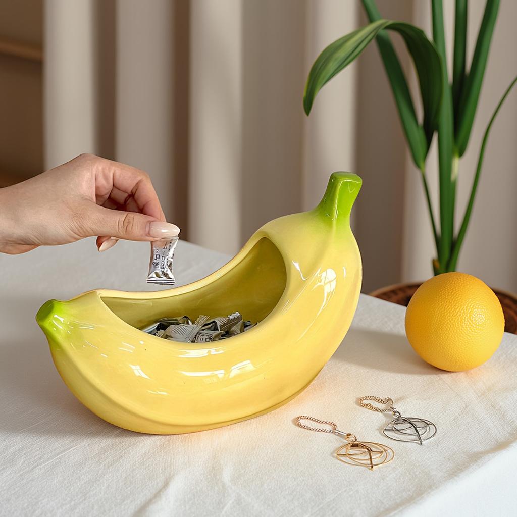 1pc Ceramic Tray Home Kitchen Dining Room Living Room Snack Candy Jar Plate Dessert Plate Storage Plate Novelty Tableware Suitable