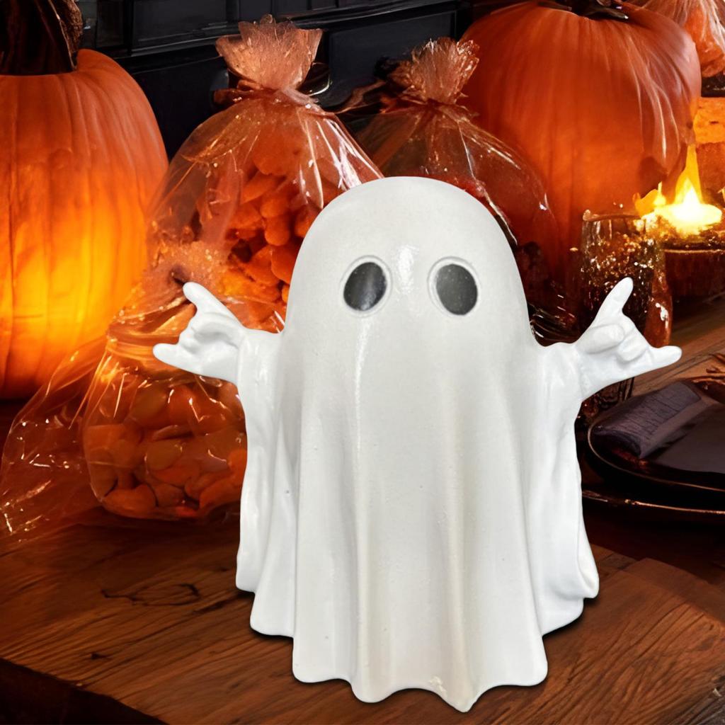 Ghost Decor Halloween Tabletop Decor Rock Ghost Figurine Spooky Halloween Decorations Table Centerpieces for Bedroom Living Room