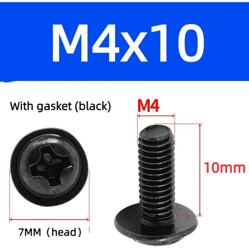 

Vesa Screws, Phillips Head M4 x 10mm Black with Washers 20pcsM4*10